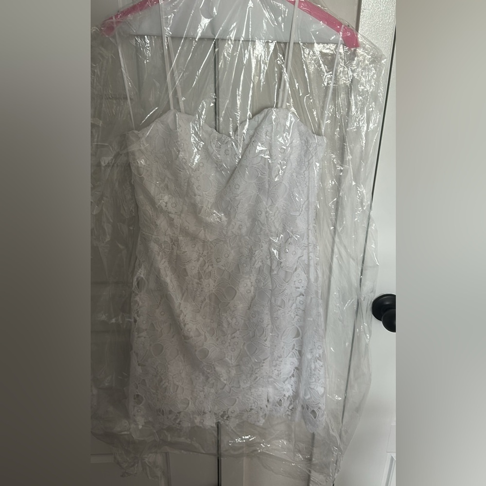 Francesca’s White Lace Mini Dress - Medium - Worn once